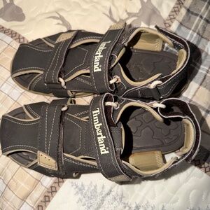 TIMBERLAND BOYS YOUTH BROWN SUMMER‎ BEACH OUTDOOR ADJUSTABLE SANDALS SZ 5